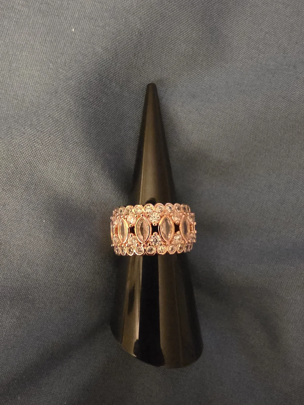 BP Rose Gold Crystal Band Ring - Women's Fashion Jewelry